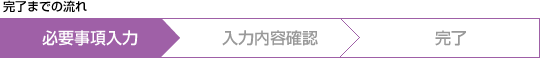 完了までの流れ：必要事項入力